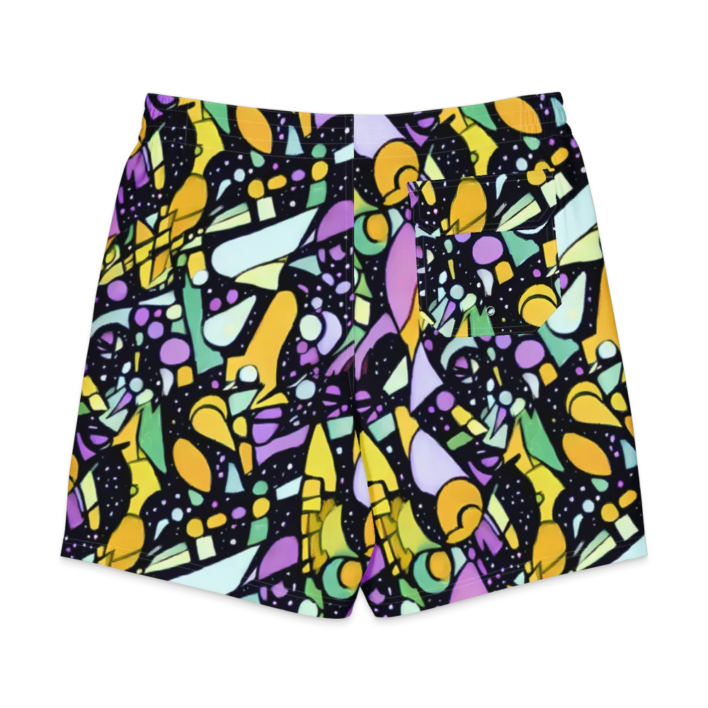 Stellar Stained Glass on Men's Board Shorts — Back