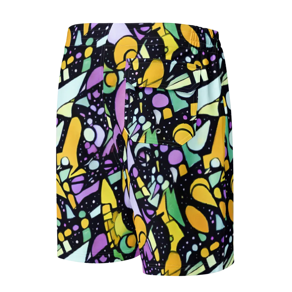 Stellar Stained Glass on Men's Board Shorts — Back