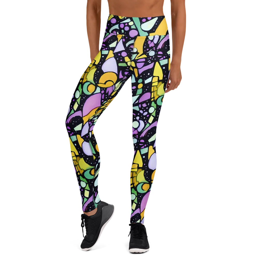 Stellar Stained Glass on Yoga Leggings — Front
