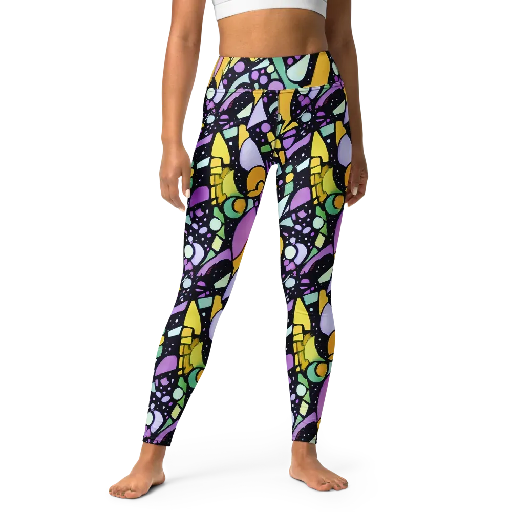 Stellar Stained Glass on Yoga Leggings — Front