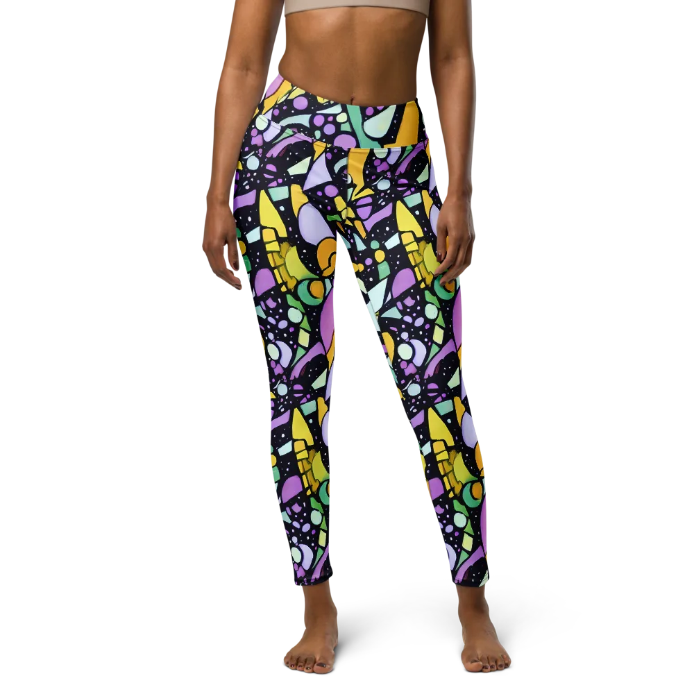 Stellar Stained Glass on Yoga Leggings — Front