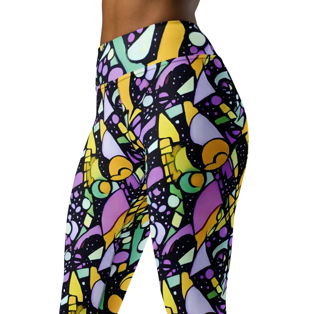 Stellar Stained Glass on Yoga Leggings — Left Front