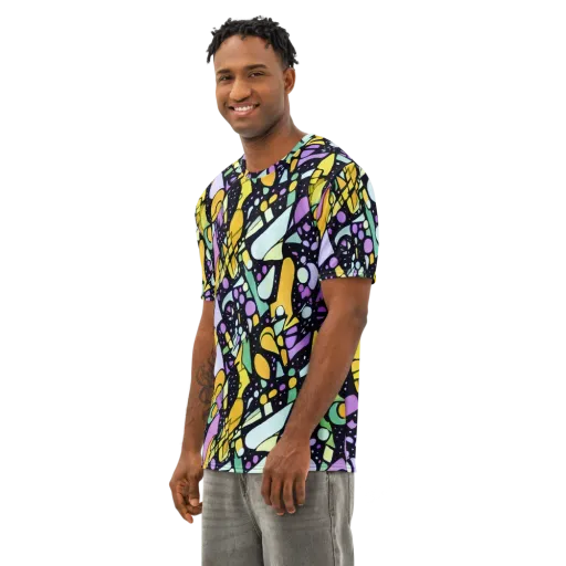 Stellar Stained Glass on a Men's Cotton Crew Neck T-Shirt