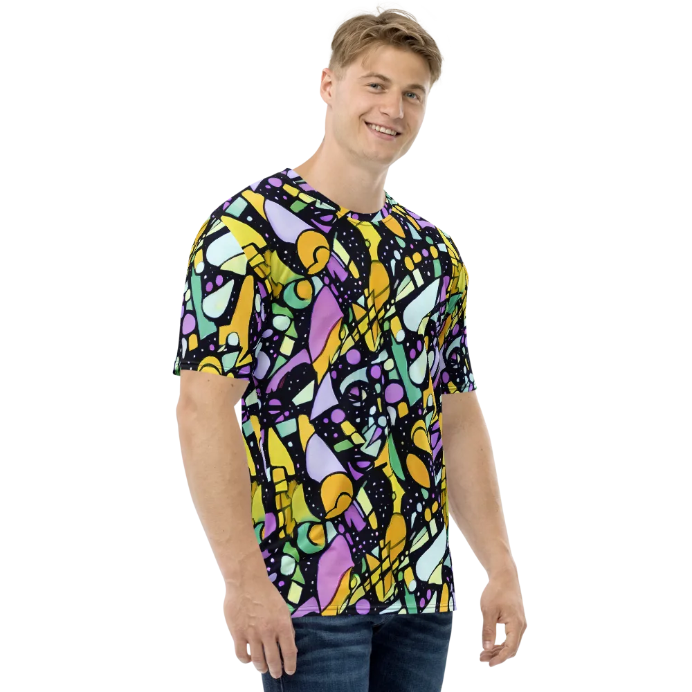 Stellar Stained Glass on Men's Crew Neck T-Shirt — Right