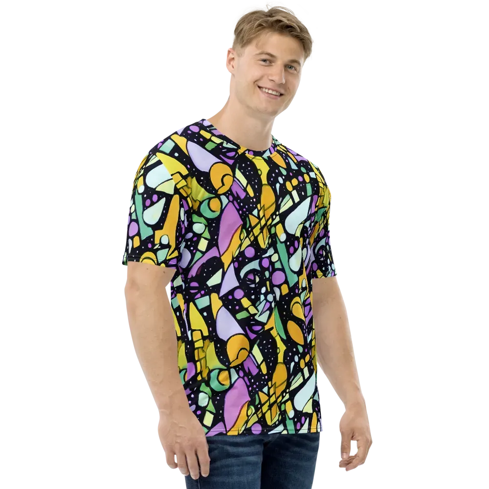 Stellar Stained Glass on Men's Crew Neck T-Shirt — Right