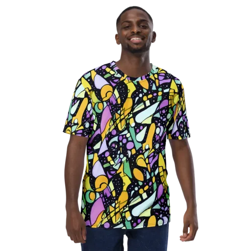 Stellar Stained Glass on a Men's Crew Neck T-Shirt