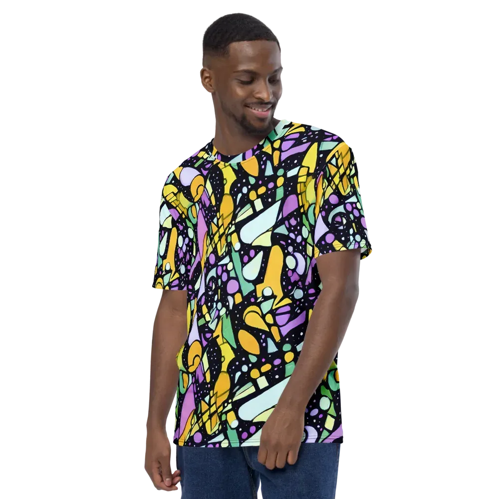 Stellar Stained Glass on Men's Crew Neck T-Shirt — Left