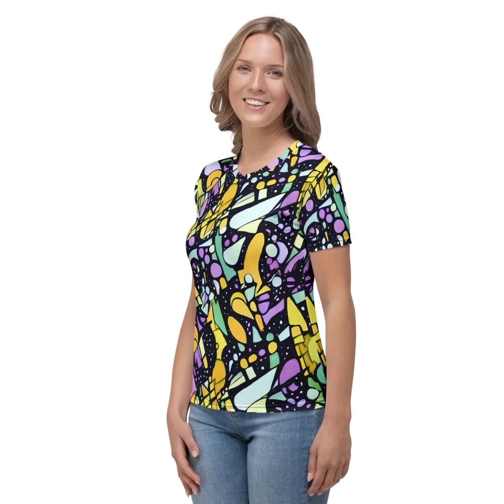 Stellar Stained Glass on Women's Crew Neck T-Shirt — Left
