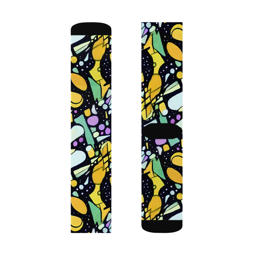 Stellar Stained Glass on Socks — Left Sock