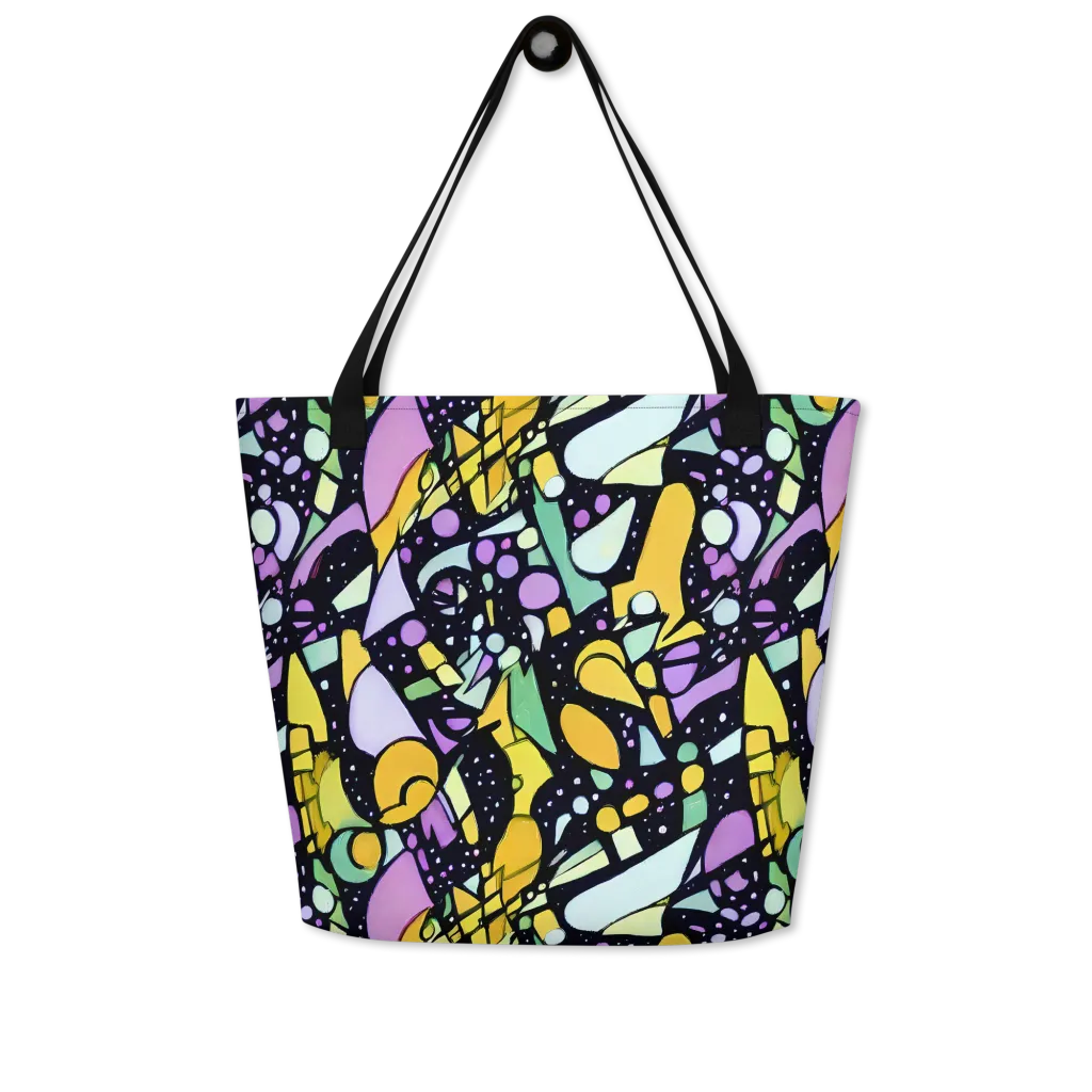 Stellar Stained Glass on Large Tote Bag W/ Pocket — Front