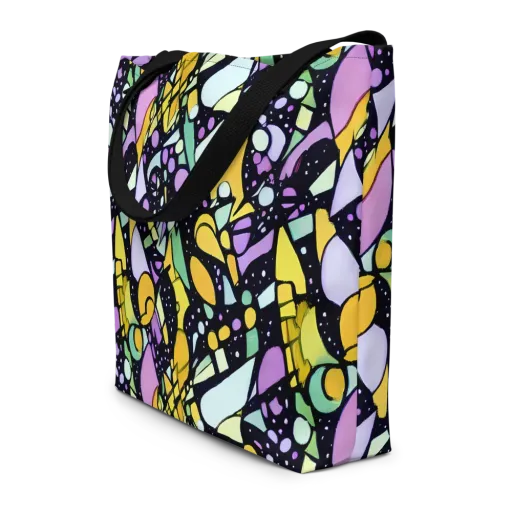 Stellar Stained Glass on a Large Tote Bag W/ Pocket