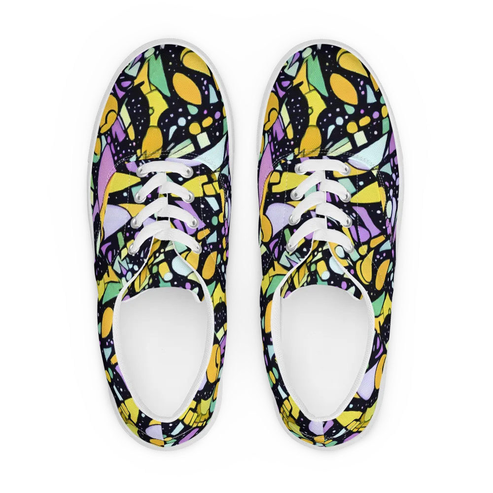Stellar Stained Glass on Men's Lace-Up Canvas Shoes — Front