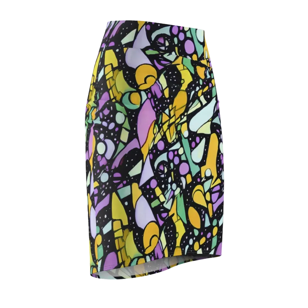 Stellar Stained Glass on Pencil Skirt — Front Side