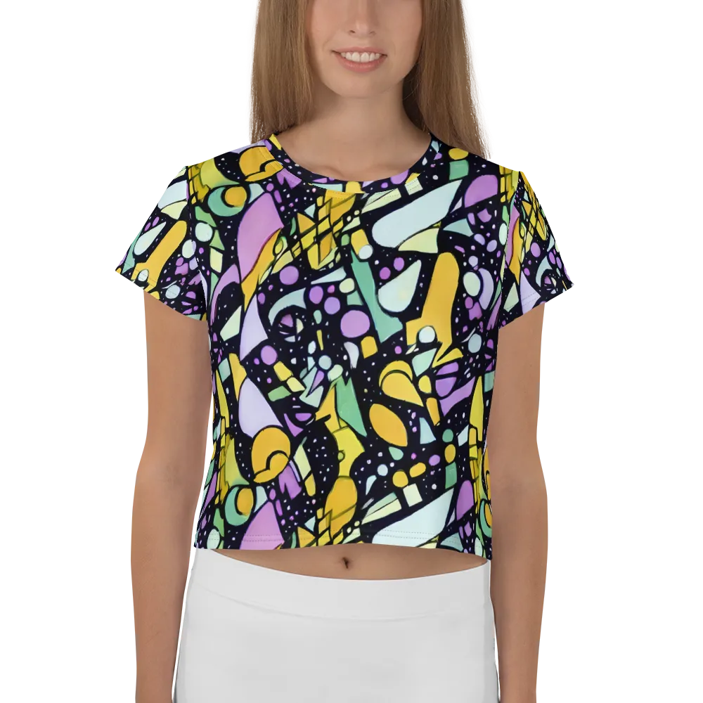 Stellar Stained Glass on Crop Tee — Front