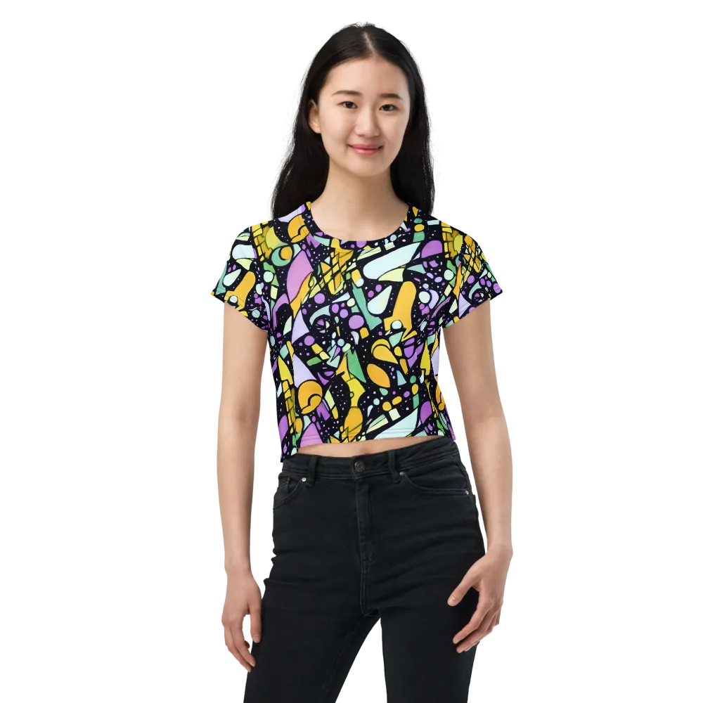 Stellar Stained Glass on Crop Tee — Front