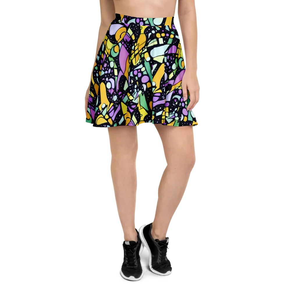 Stellar Stained Glass on Skater Skirt — Front
