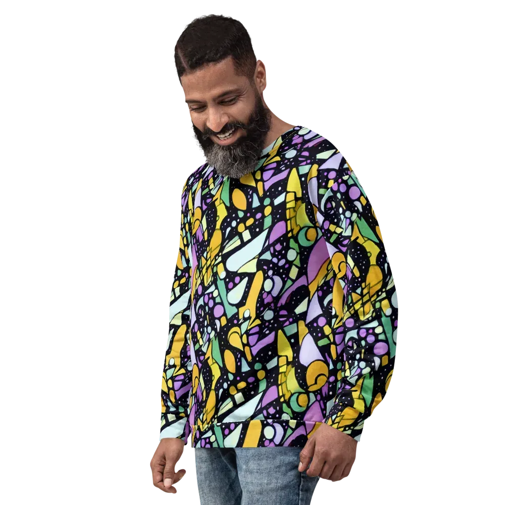 Stellar Stained Glass on Sweatshirt — Left Front