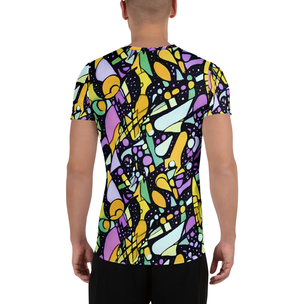 Stellar Stained Glass on Men's Athletic T-Shirt — Back