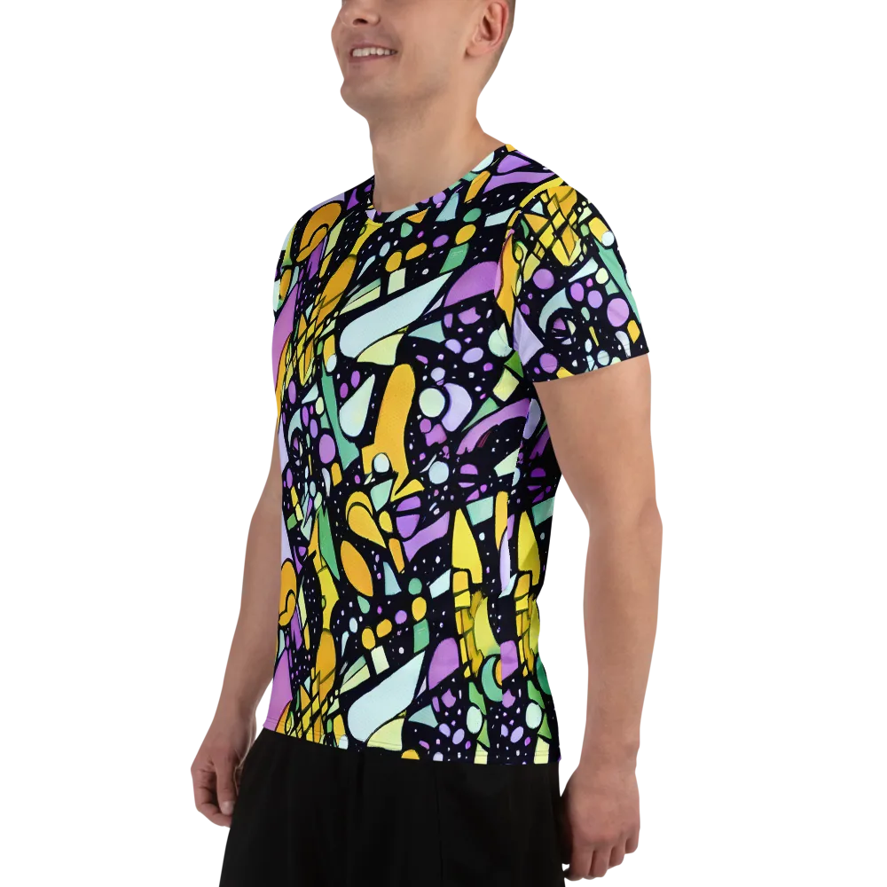 Stellar Stained Glass on Men's Athletic T-Shirt — Left