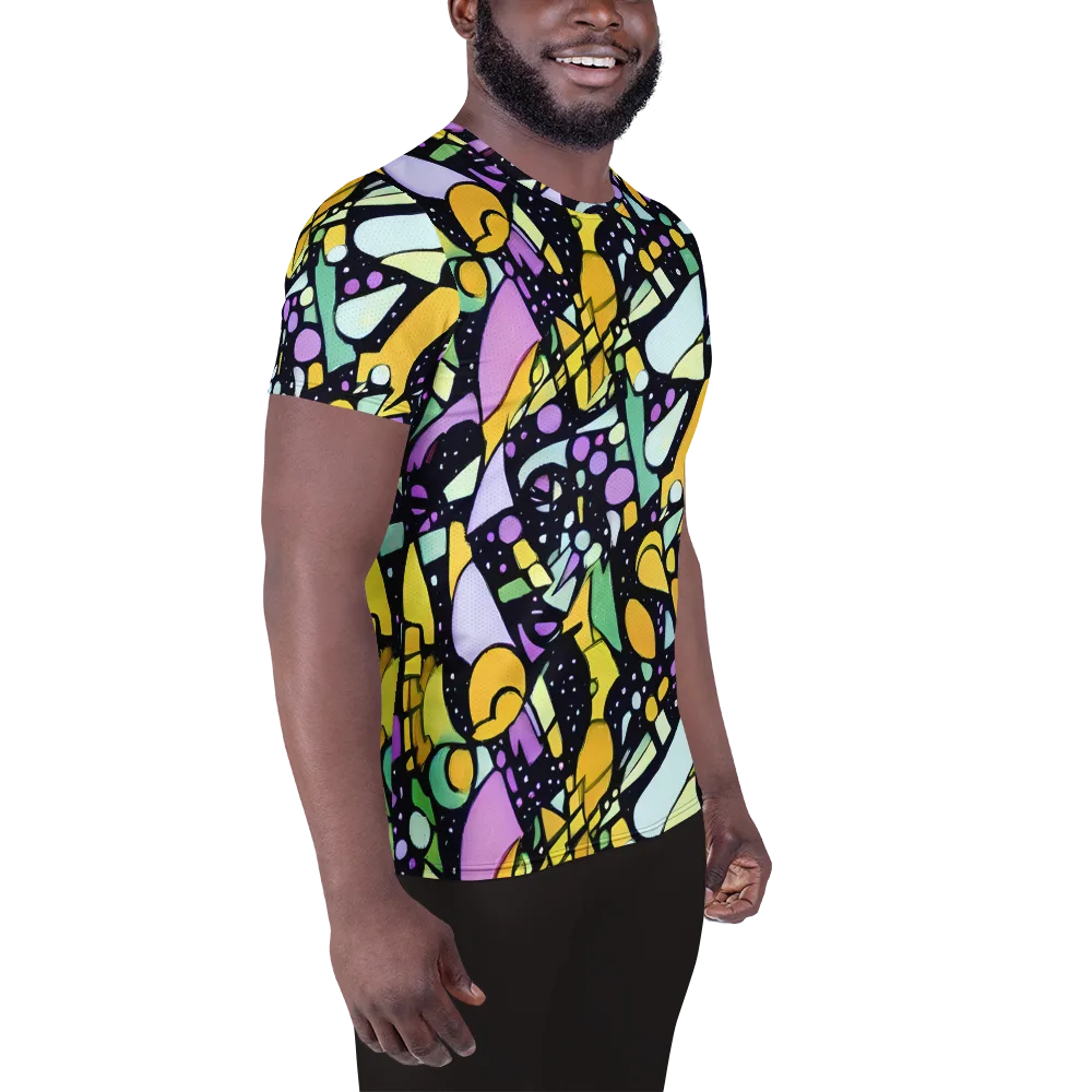 Stellar Stained Glass on Men's Athletic T-Shirt — Right