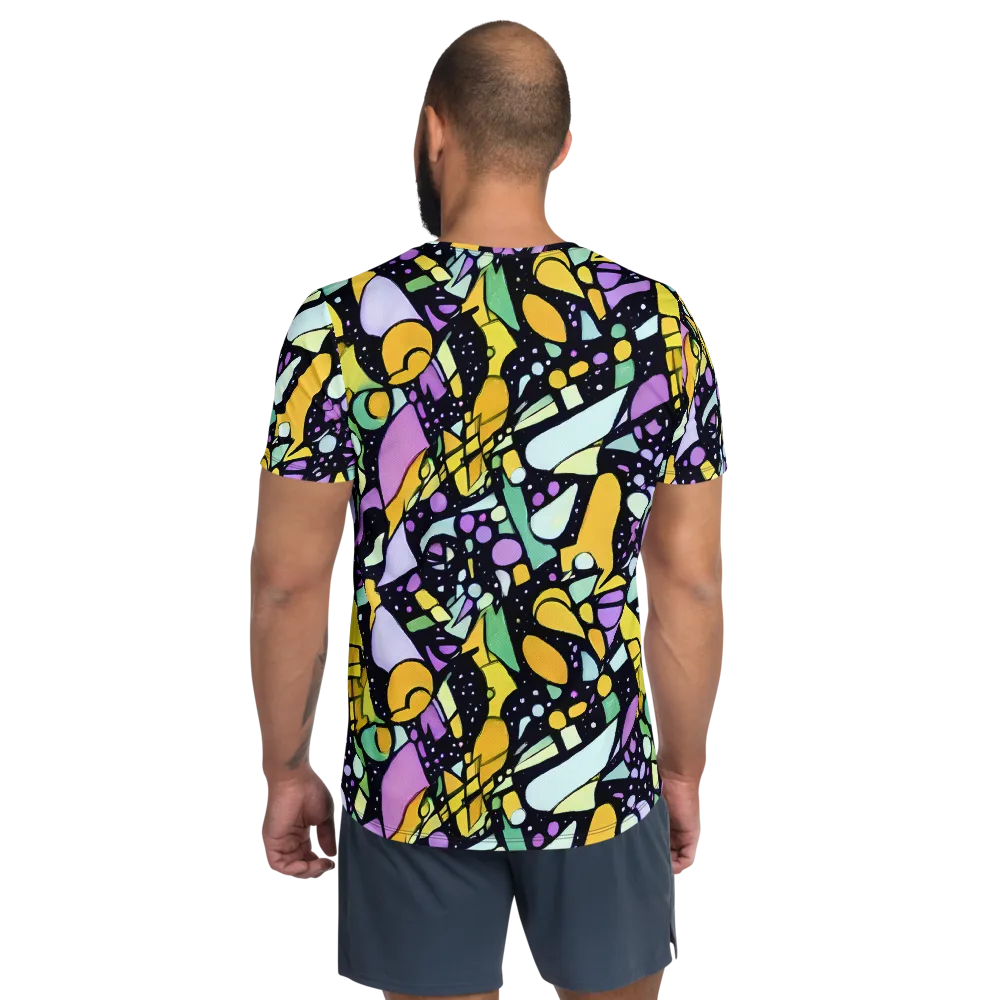 Stellar Stained Glass on Men's Athletic T-Shirt — Back