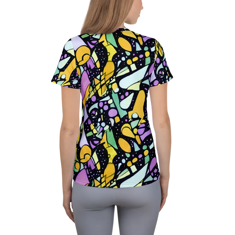 Stellar Stained Glass on Women's Athletic T-Shirt — Back
