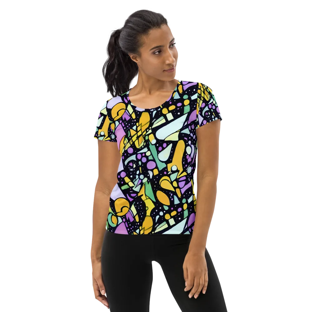 Stellar Stained Glass on Women's Athletic T-Shirt — Front