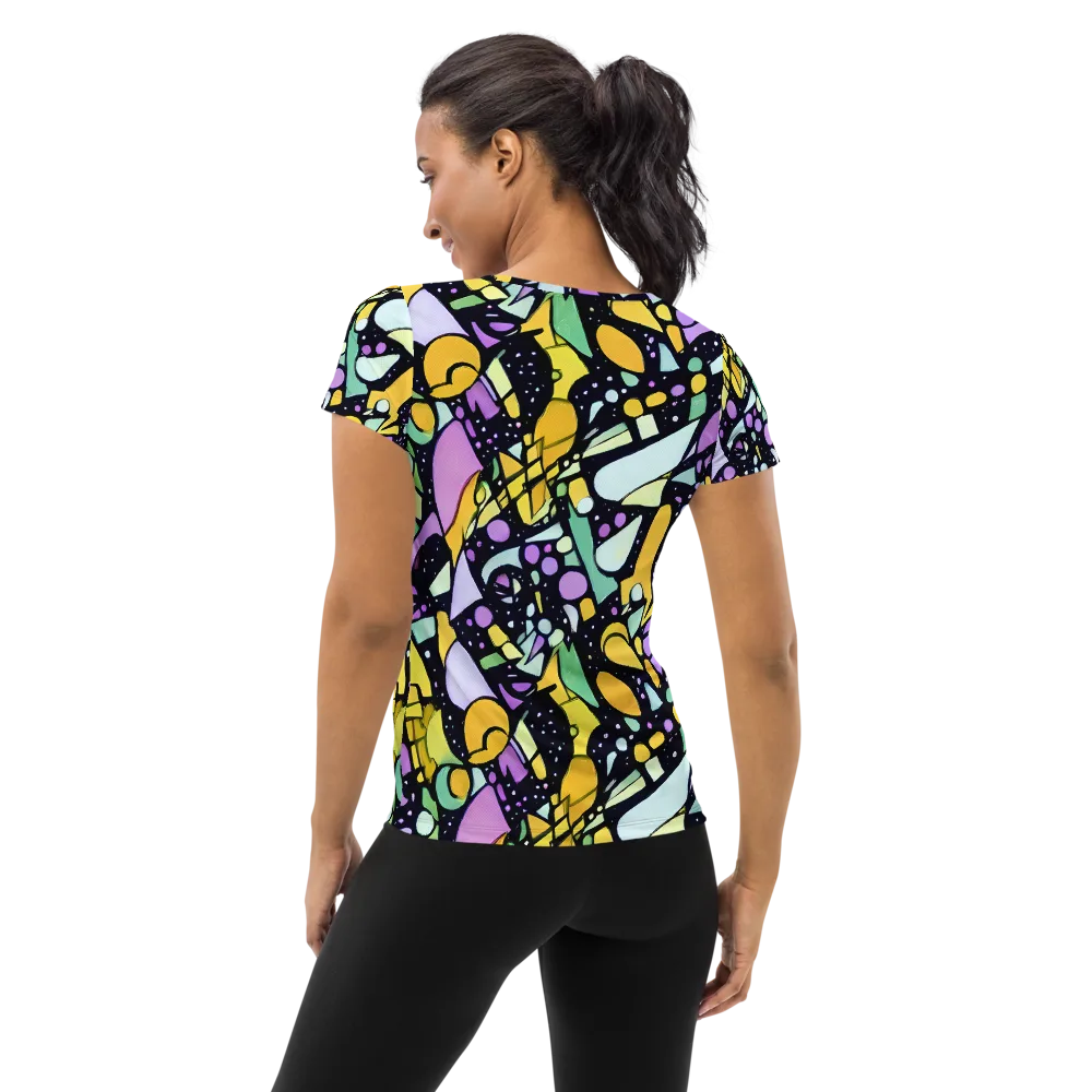 Stellar Stained Glass on Women's Athletic T-Shirt — Back