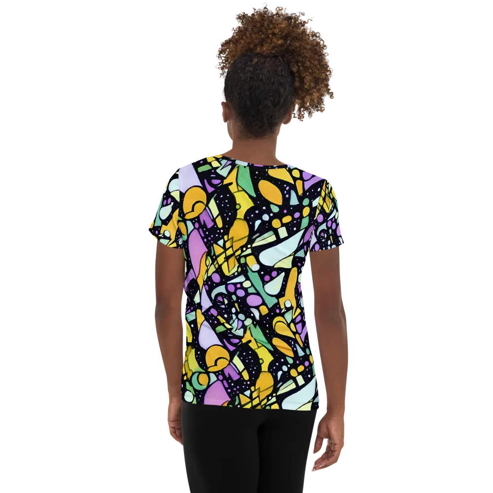 Stellar Stained Glass on Women's Athletic T-Shirt — Back