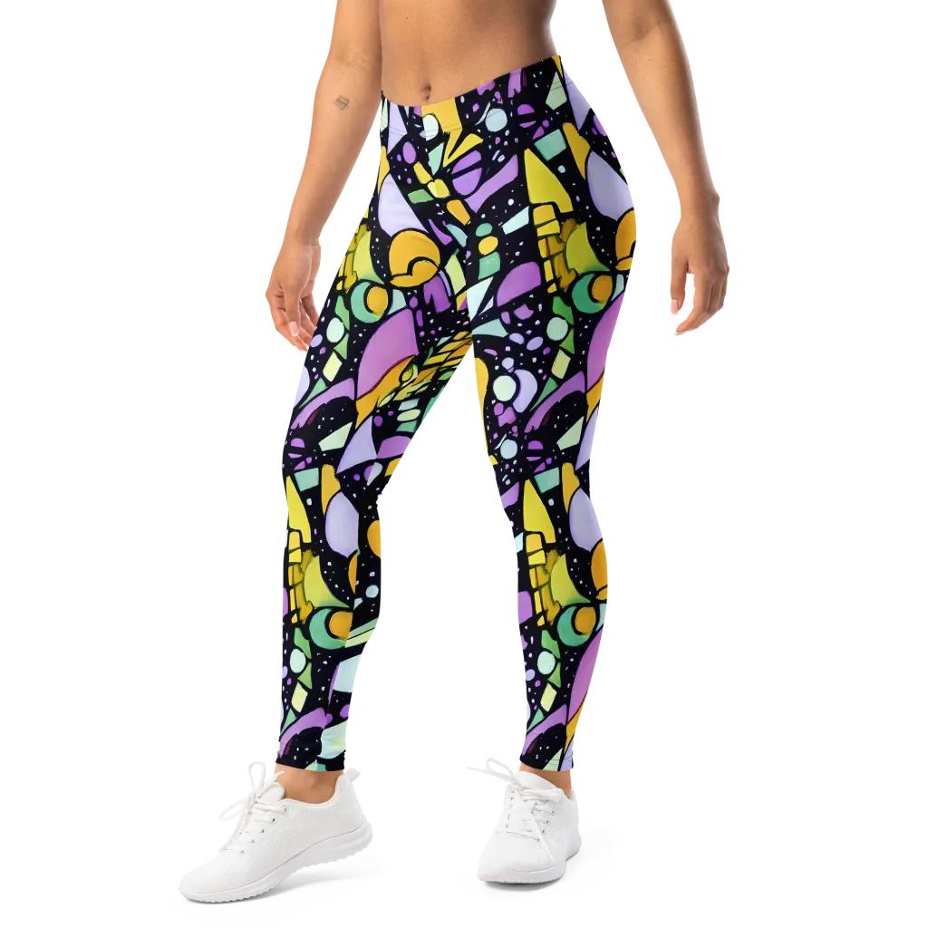 Stellar Stained Glass on Leggings — Left Front