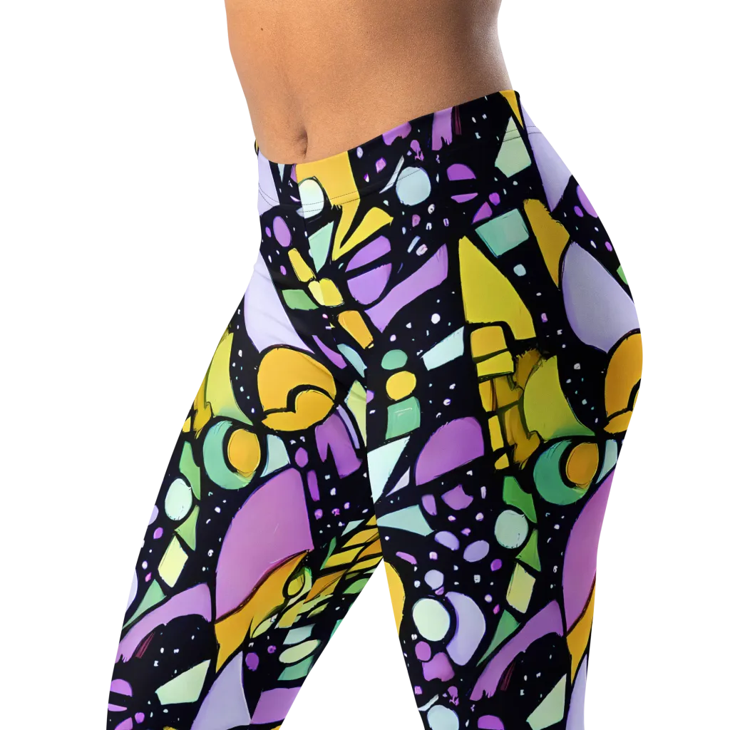 Stellar Stained Glass on Leggings — Left Front