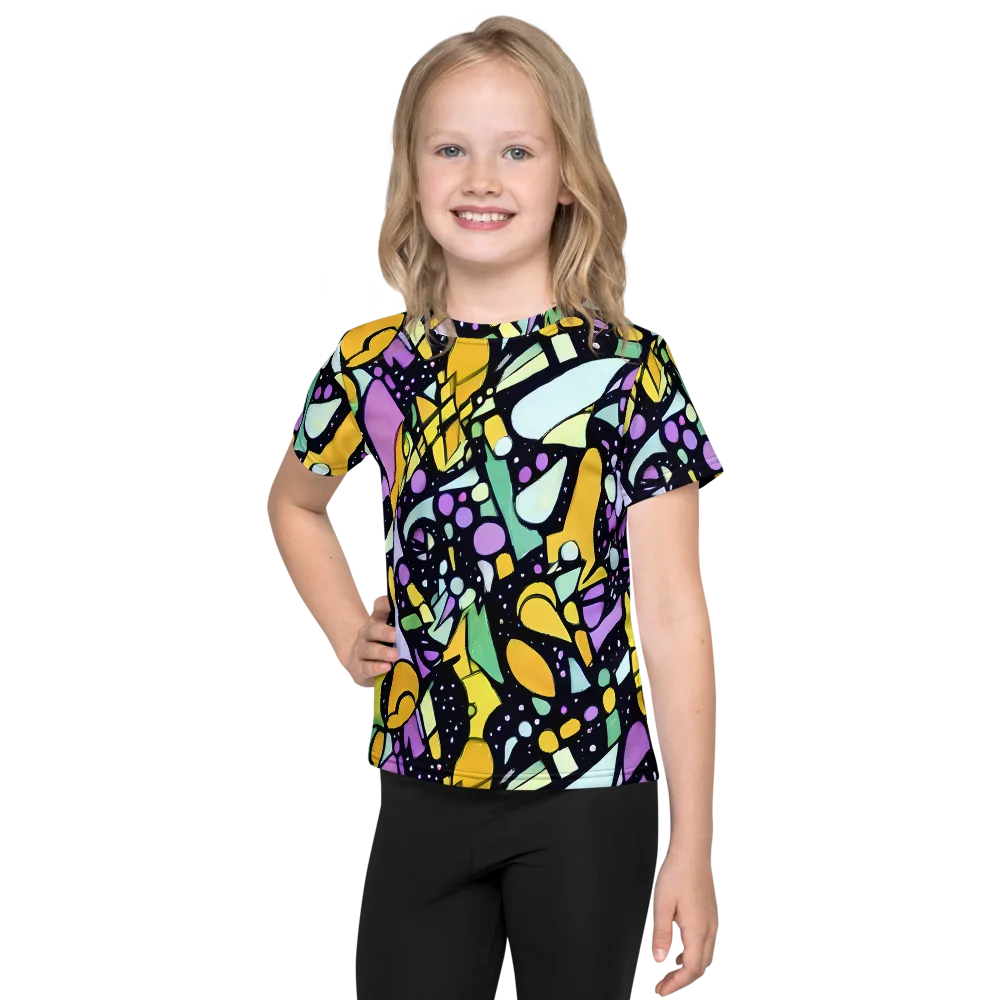 Stellar Stained Glass on Kids Crew Neck T-Shirt — Front