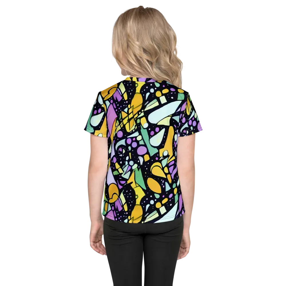 Stellar Stained Glass on Kids Crew Neck T-Shirt — Back