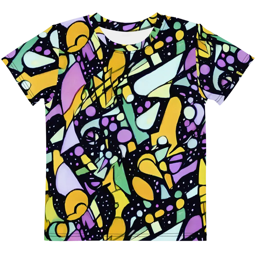 Stellar Stained Glass on Kids Crew Neck T-Shirt — Front