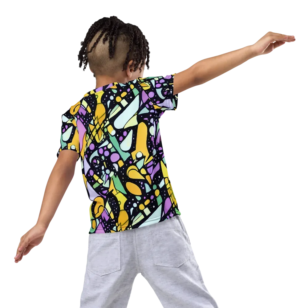 Stellar Stained Glass on Kids Crew Neck T-Shirt — Back