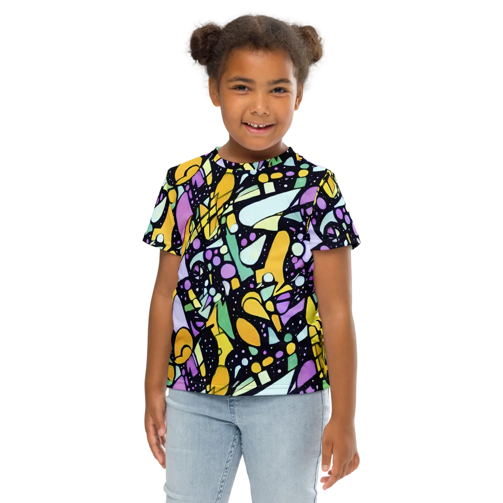 Stellar Stained Glass on Kids Crew Neck T-Shirt — Front