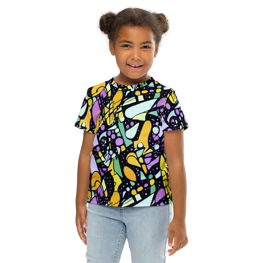 Stellar Stained Glass on Kids Crew Neck T-Shirt — Front
