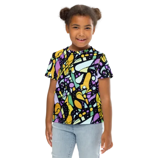 Stellar Stained Glass on a Kids Crew Neck T-Shirt
