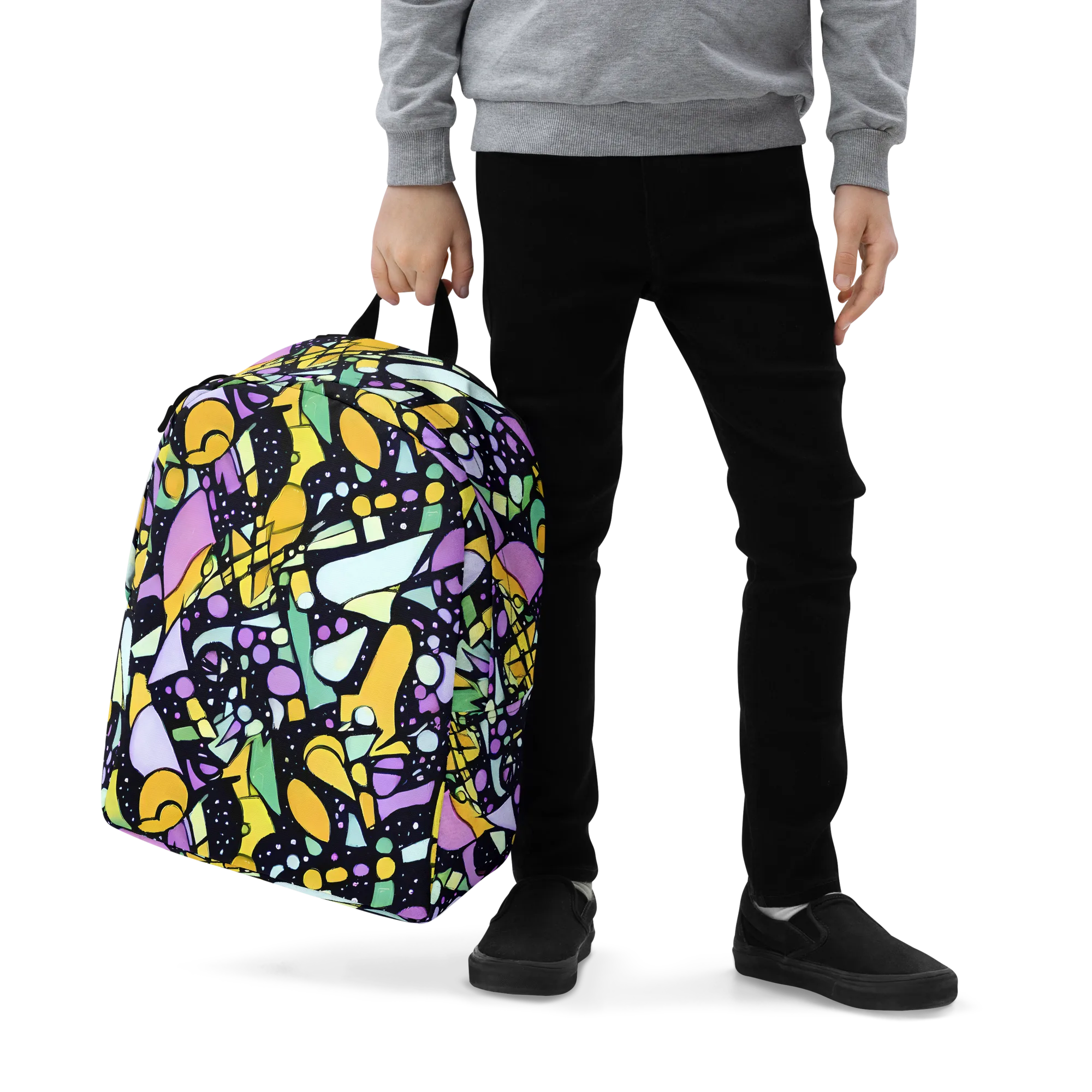 Stellar Stained Glass on Minimalist Backpack — Zoomed-in