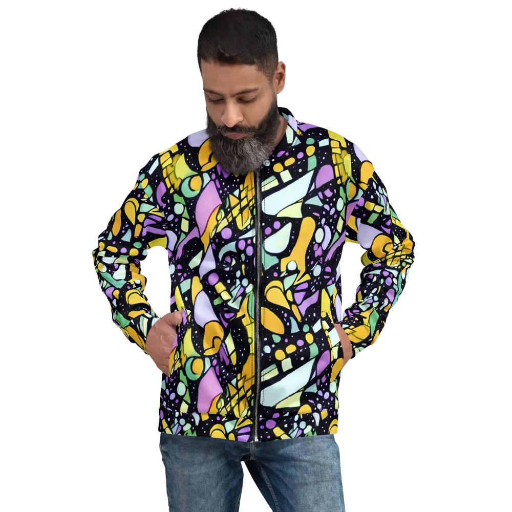 Stellar Stained Glass on Bomber Jacket — Front