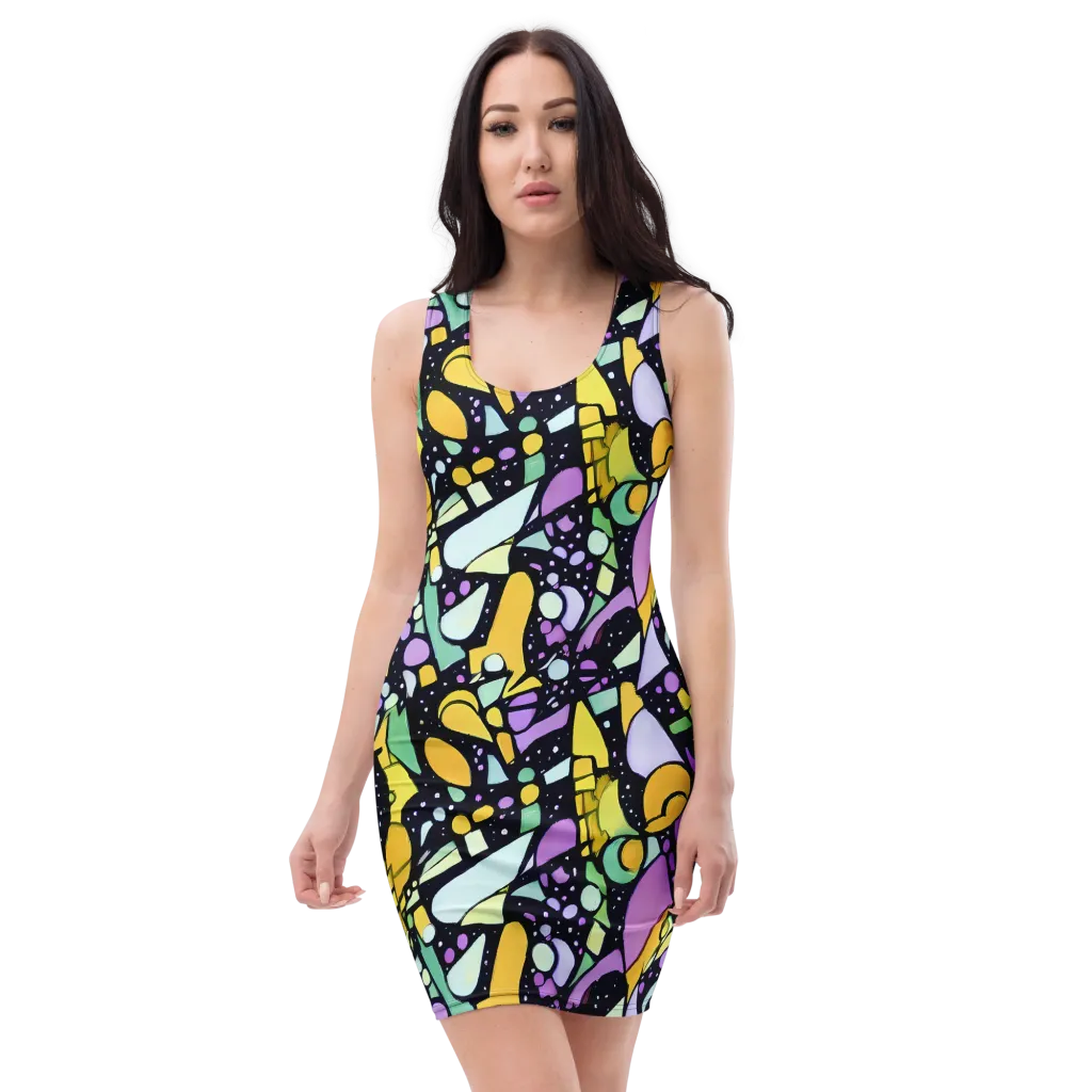 Stellar Stained Glass on Bodycon Dress — Front
