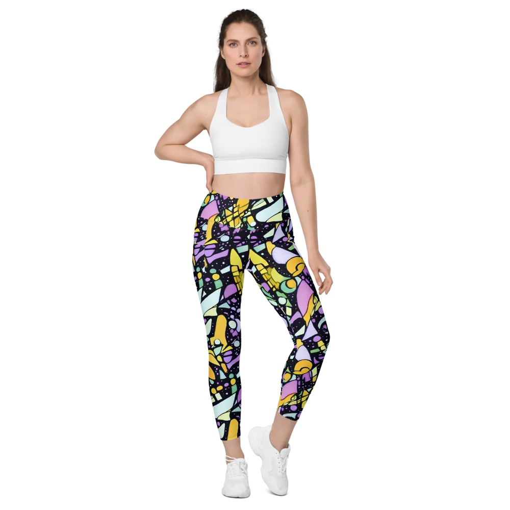 Stellar Stained Glass on Leggings with Pockets — Front