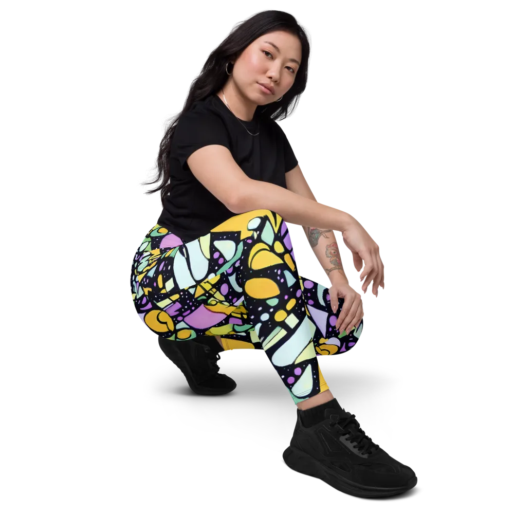 Stellar Stained Glass on Leggings with Pockets — Right Front