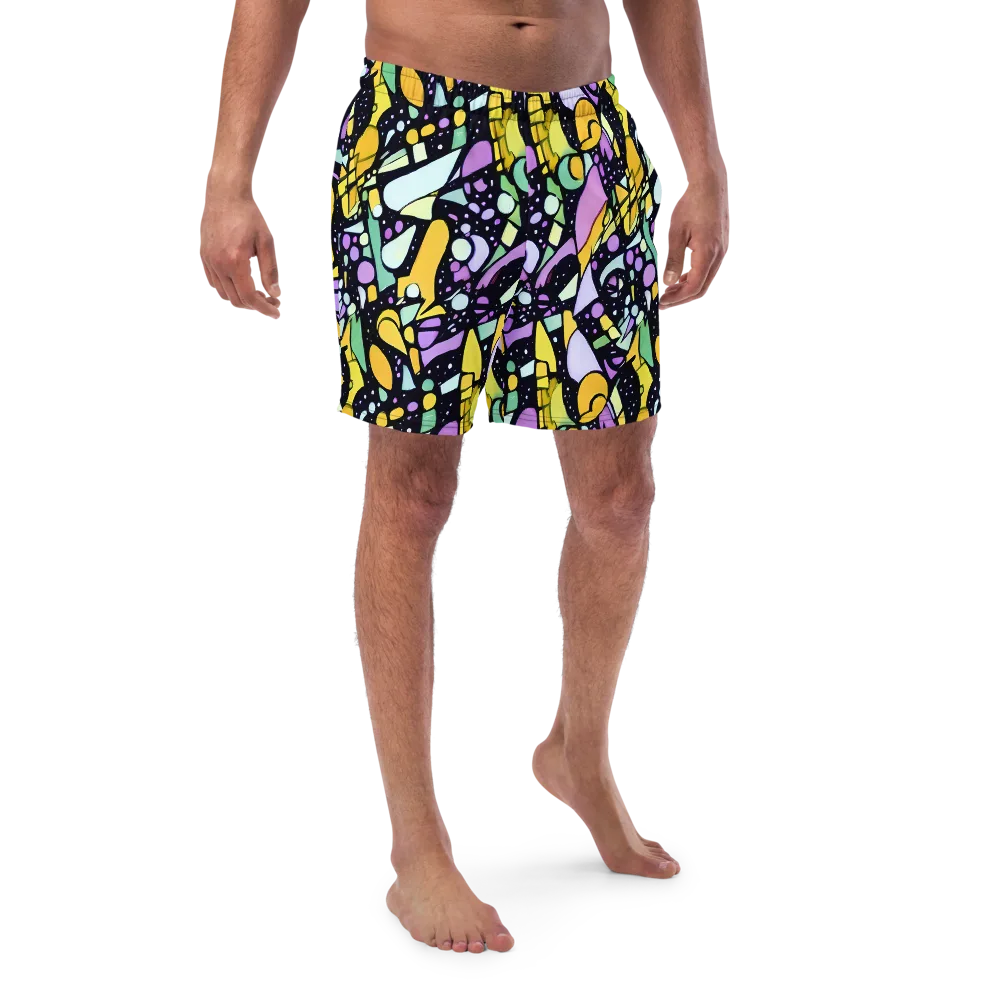 Stellar Stained Glass on Swim Trunks — Front