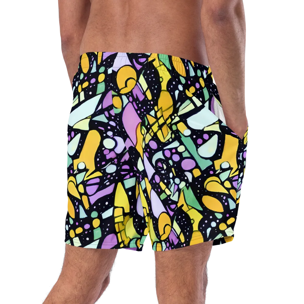 Stellar Stained Glass on Swim Trunks — Right Back