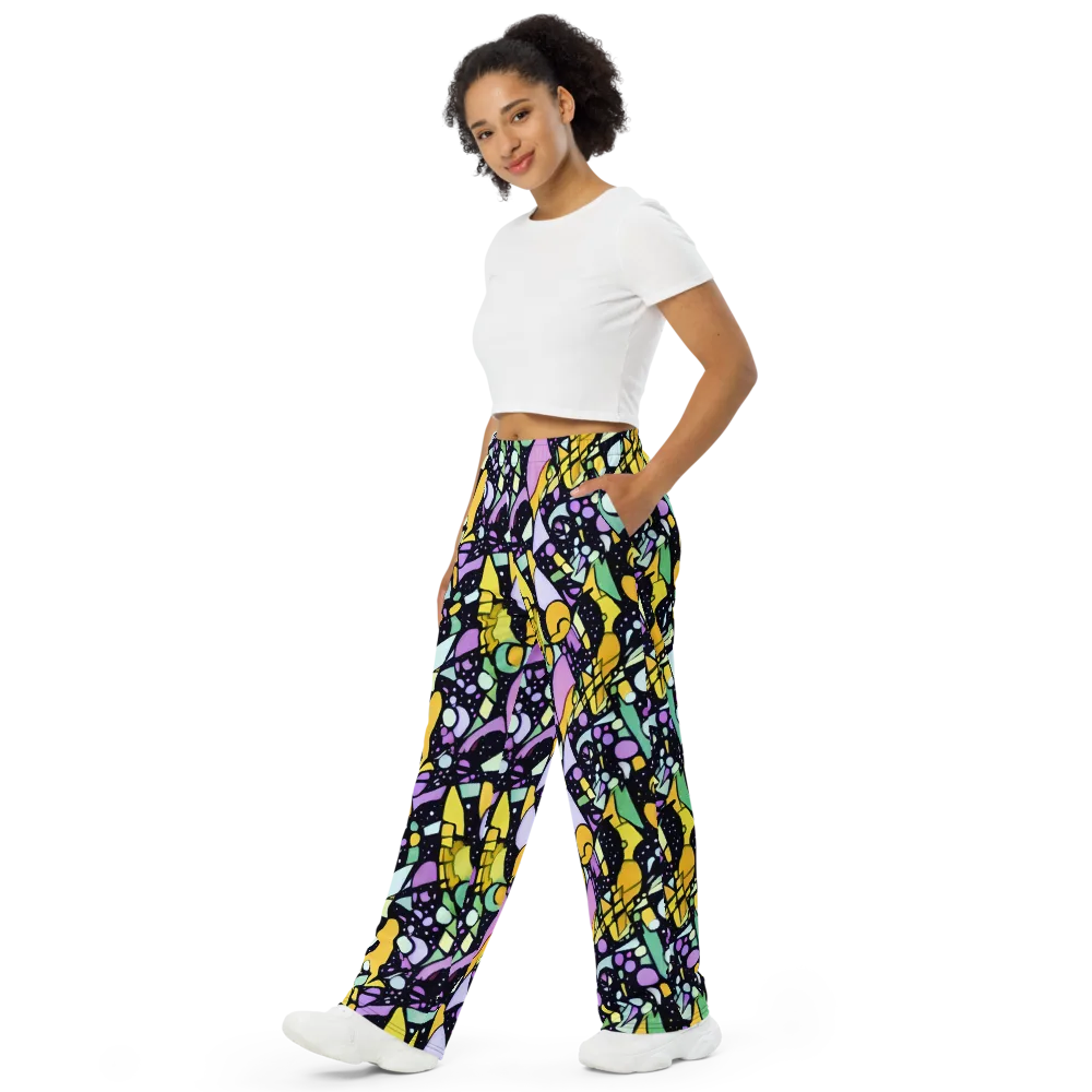 Stellar Stained Glass on Wide-Leg Pants — Left Front