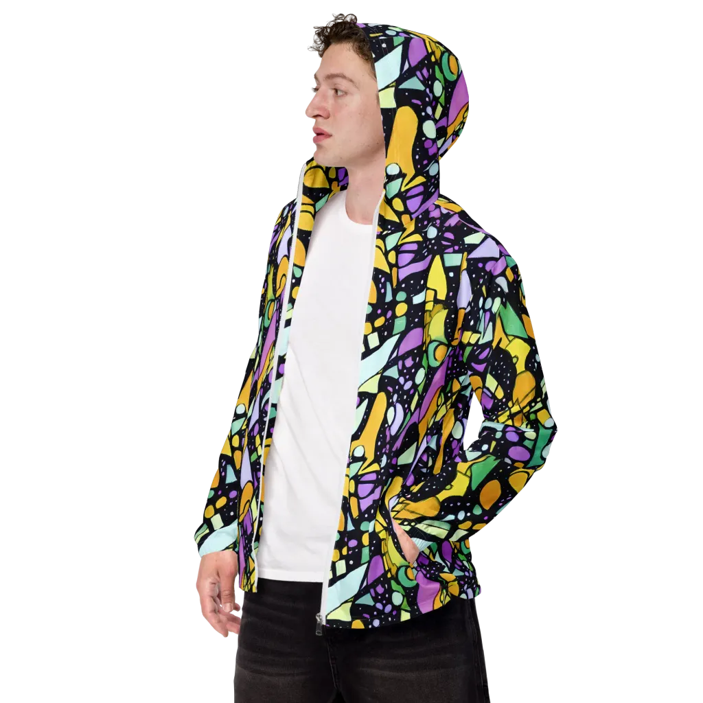 Stellar Stained Glass on Men's Windbreaker — Left Front