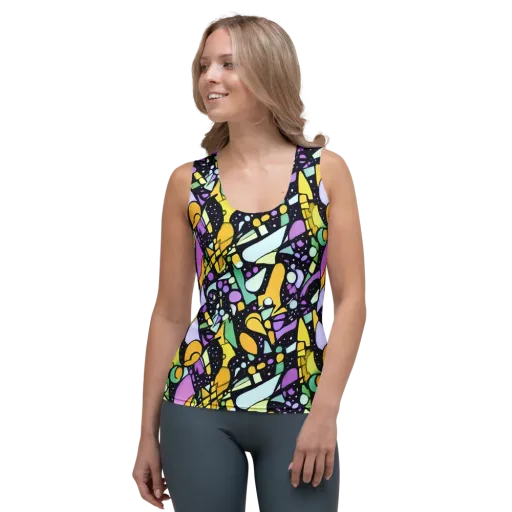 Stellar Stained Glass on a Women's Tank Top