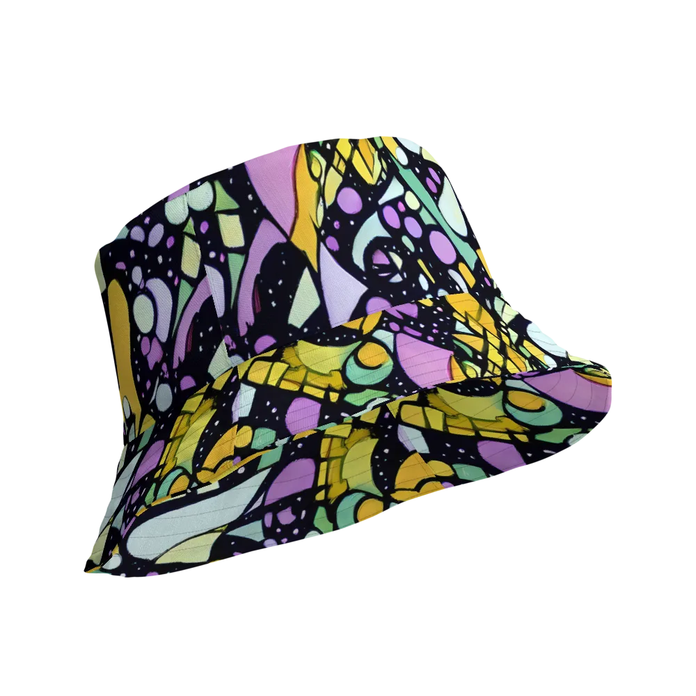 Stellar Stained Glass on Reversible Bucket Hat — Product details Outside