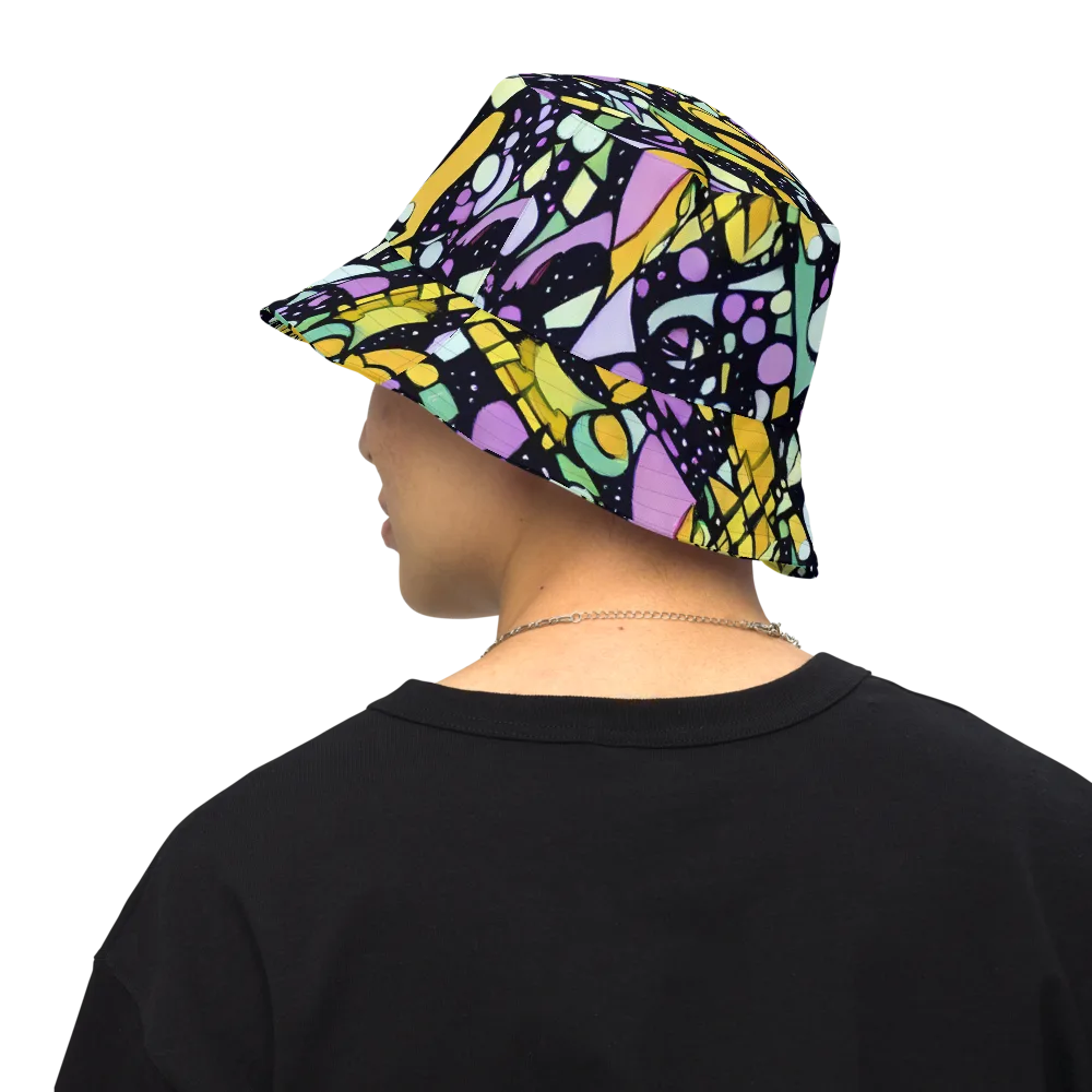 Stellar Stained Glass on Reversible Bucket Hat — Back Inside